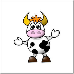 Cartoon cow Posters and Art